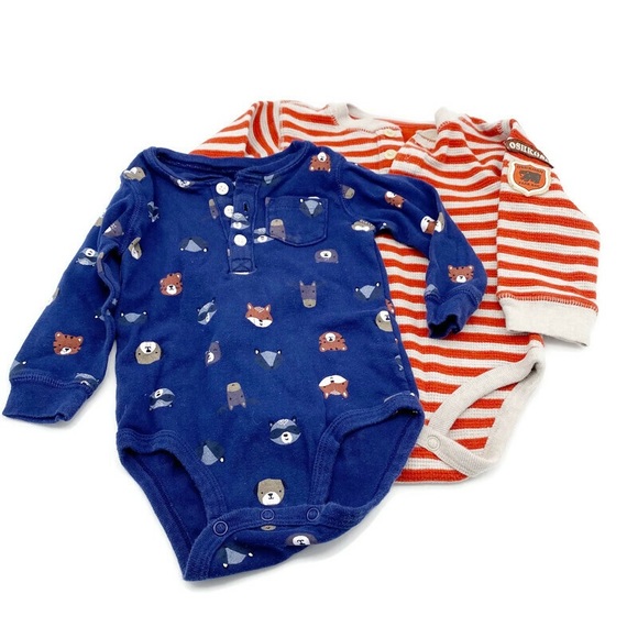 OshKosh LOT of 2 Animal Print Onesies 9 Months